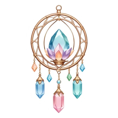 Pastel warm-colored romantic lush beautiful pretty hanging crystal-catcher aesthetic sticker