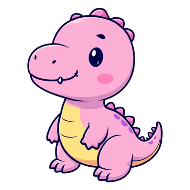 baby dino with pink cheeks sticker