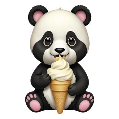 Panda eating ice cream kkykhiy sticker