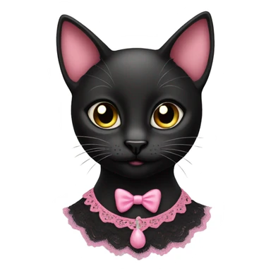 Black cat with a pink lacy  sticker