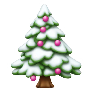 Christmas snow tree with pink bows sticker