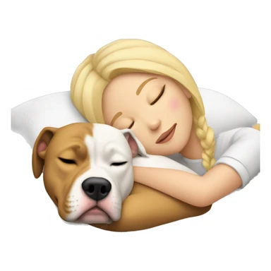 blonde girl sleeping with a pitbull  sticker
