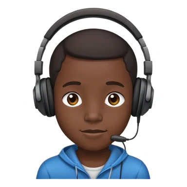 Black kid wearing headphones listening to music sticker