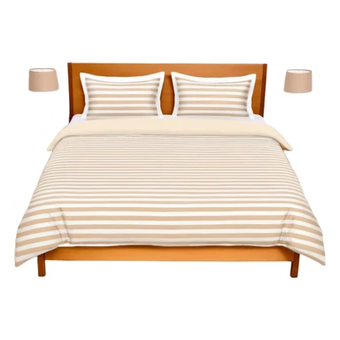 pillow case bedding from the danish brand TEKLA with small white and brown stripes sticker