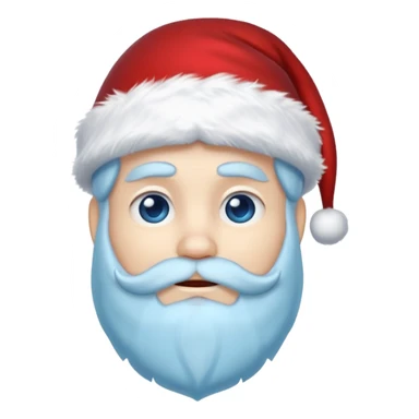 Fantasy human emoji portrait, Santa Claus hat with icy frost, simple winter mantle with icy blue fur trim and crimson inner fabric, northern winter aesthetic, calm heroic expression, clean flat emoji design, male/female variant
 sticker