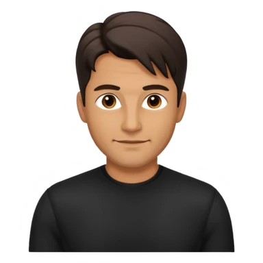 A very handsome successful man in his 40s. Day hair. Wearing black   sticker