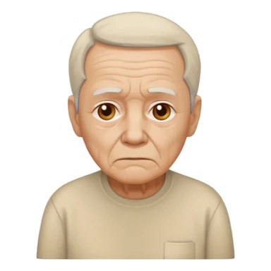 elderly sad with beige shirt sticker