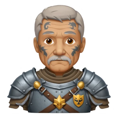 elderly tattooed knight, tattooed shoulder sticker