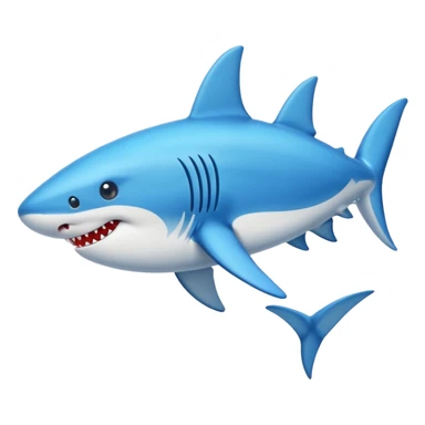 Crea un emoji de un tiburón con zapato azules sticker