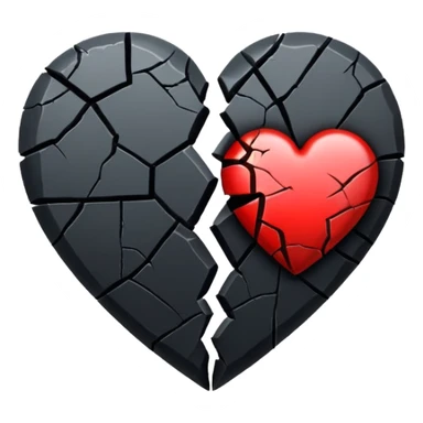 A black broken heart  sticker