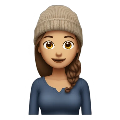 Woman with a brown hair in a beannie drinking wine sticker