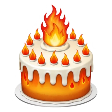 CAKE on fire sticker