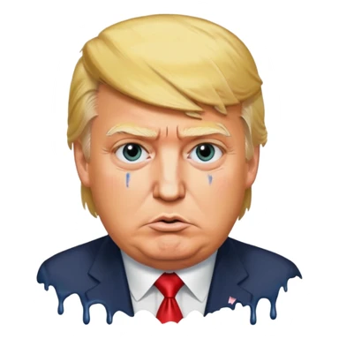 a donald trump with shit stains sticker