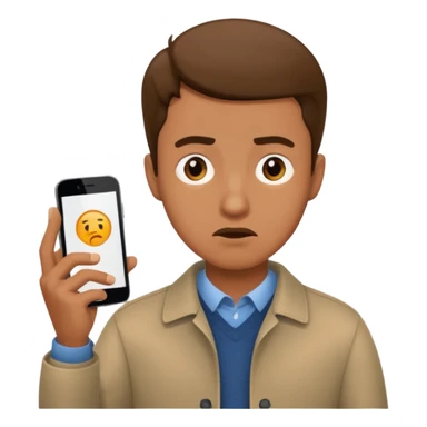 a guy confused why someone is showing him a phone sticker