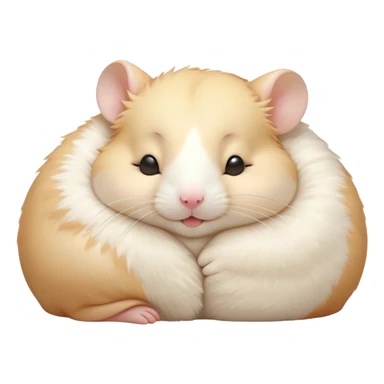 Meme-Worthy Cute Sleeping Cream Hamster Portrait Emoji, Head resting peacefully with a contented smile, showcasing a delightfully compact build and a luxuriously soft cream fur, eyes shut in a serene nap, Simplified yet hilariously adorable features, highly detailed, glowing with a soft, drowsy light, high shine, relaxed and utterly lovable, stylized with an air of playful laziness, bright and heartwarming, soft glowing outline, capturing the essence of a comically sleepy hamster, so meme-worthy it feels like it could instantly become the next viral sensation of adorable slumber! sticker