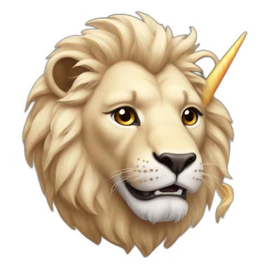 Lion with a tiny unicorn horn sticker