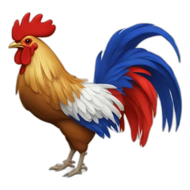 Rooster with French flag sticker