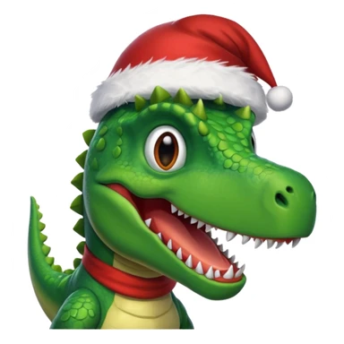 Dinosaur wearing a Santa hat sticker