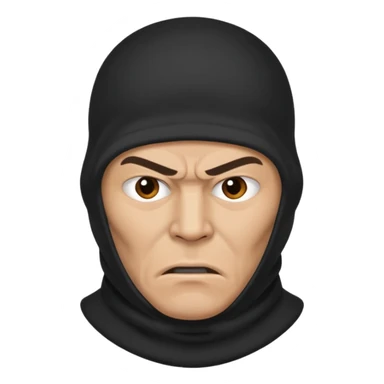angry man in balaclava sticker