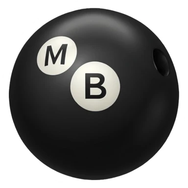 Black pull Ball with MB written on it. Nothing else no holes. sticker