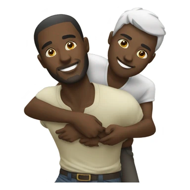 an african man saving another african man sticker