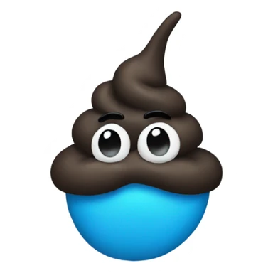 Blue poop sticker
