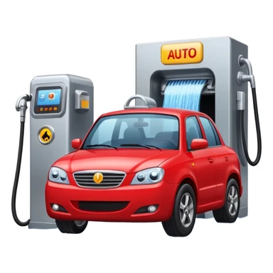 create me an image for a vertical in my super app, Car wash, entering the auto wash machine sticker