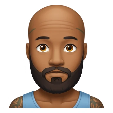 beardeed bald tattooed black man sticker