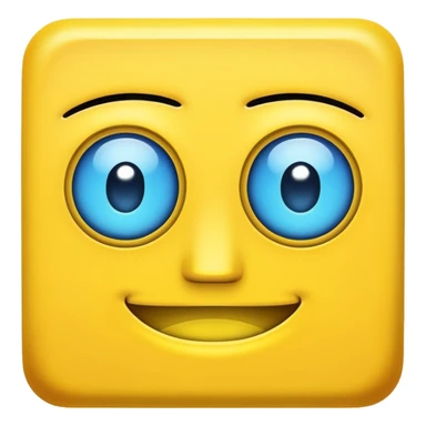 geometery dash square yellow body blue face square mouth and eyes sticker