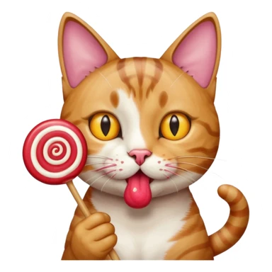 A cat sucking a lollipop  sticker