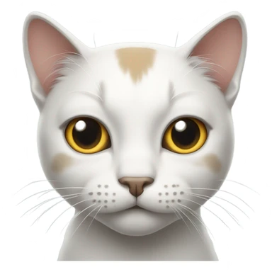 cat with plus sign on its forehead with white eyes sticker