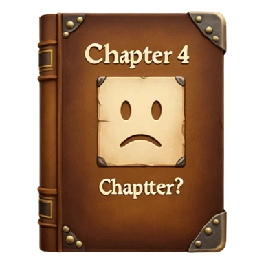 Book with “Chapter 4?” stamped on it sticker