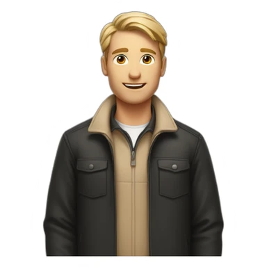 Cooper delivery man in black and beige clothes sticker