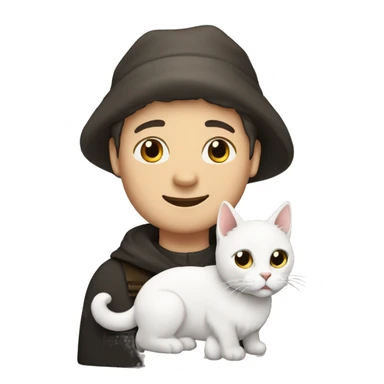 À sheperd german with a White cat with a Little of black color sticker