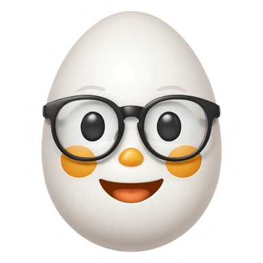friendly egg with glasses sticker