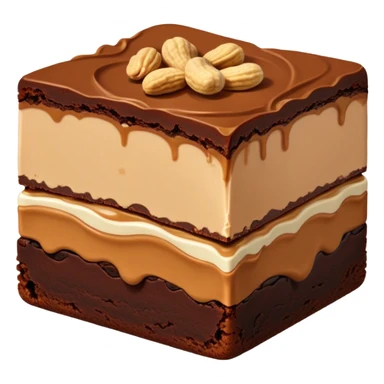 Decadent realistic peanut butter brownie sticker