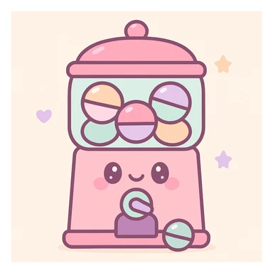 cute and colorful gachapon machine, toy capsule style sticker