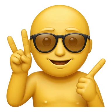 Yellow emoji with sunglasses giving middle finger sticker