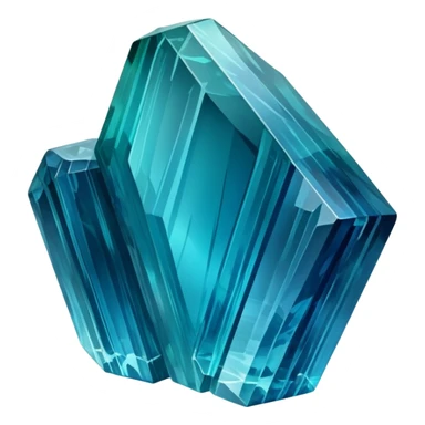 Long prismatic indicolite tourmaline crystal with deep sea blue color and natural striations sticker