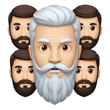 Ravanasura with beard and mustach young beautiful and terror with ten heads with white skin sticker