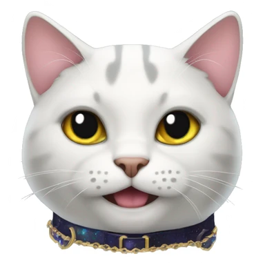Cat wearing Dark iridescent collar  sticker