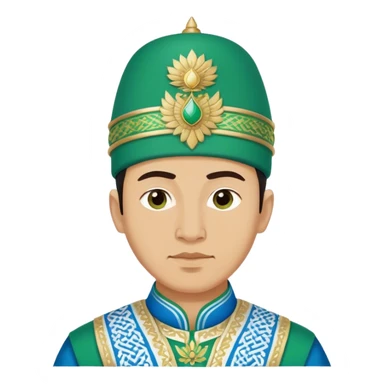 uzbek man with green and blue national outfit without hat sticker