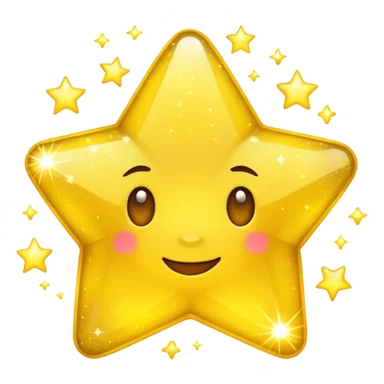  3 Yellow Sparkle 3d sticker