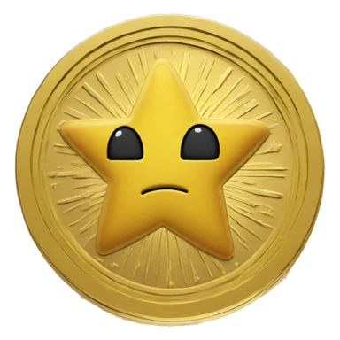 star icon on gold coin sticker