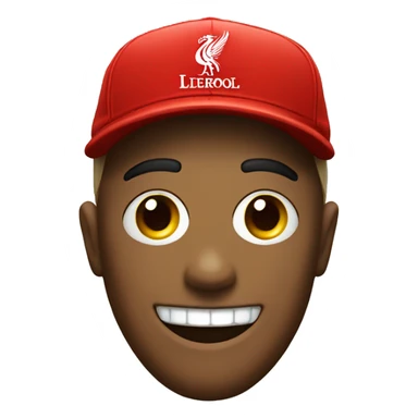 A smiley face with a Liverpool hat on sticker