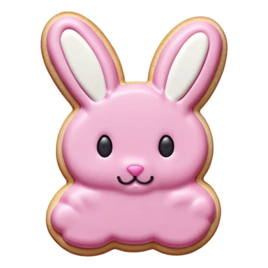 pink animal cookie shaped like a bunny sticker