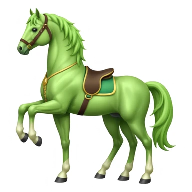 Green horse standing up with two feets  sticker