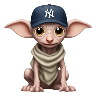 dobby with New York yankees cap sticker