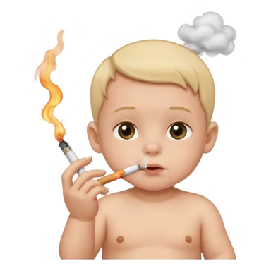 Baby smoking a cigarette sticker