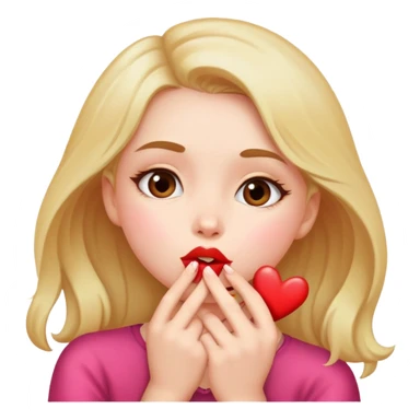 Girl giving a bunch of kisses sticker